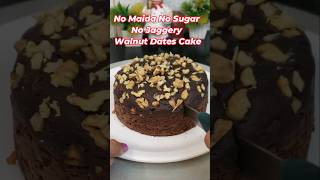 Super Soft Spongy Healthy Dates Walnut Chocolate cake 🎂 shortsvideo healthynashta food [upl. by Ursuline]