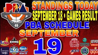 pba standings today September 18 2024  games results  games schedule September 19 2024 [upl. by Padgett222]