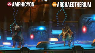 UNLOCK ARCHAEOTHERIUM VS AMPHICYON MAX X3 LEVEL 40  JURASSIC WORLD THE GAME [upl. by Nestor]