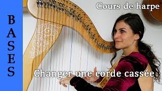 cours de harpe  tutoriel  bases n°1  changer une corde de harpe par Evélina SIMON [upl. by Anayet]