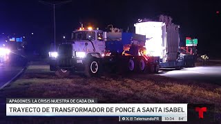 Inicia el traslado del transformador por la ruta terrestre [upl. by Kenison354]