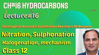 Ch16Lec16 Electrophilic Aromatic Substitution Reactions Of Benzene Class12 Chemistry [upl. by Leesen265]