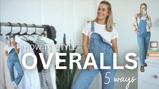 STYLE OVERALLS 5 WAYS  Spring Fashion how to [upl. by Linskey]