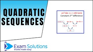 Quadratic sequences  GCSE Maths Level 79  ExamSolutions [upl. by Ingeberg]