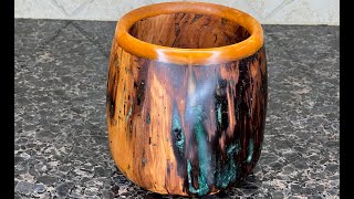 Carrot Wood Hybrid Bowl Orange amp Green Epoxy [upl. by Battat]