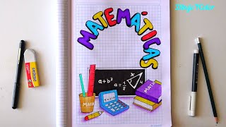 Caratula para Matemáticas 2024 muy fácil  Portadas Bonitas  Cover of math [upl. by Orin]