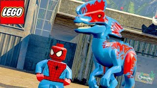 HOMEM ARANHA E SEU DINOSSAURO no LEGO Jurassic World EXTRAS MUNDO ABERTO 25 [upl. by Epilif]