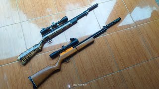 Komparasi Budget Airgun rifle Bejamin PCP call 45mm VS Sharp Innova short call 45mm [upl. by Marijn905]