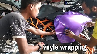 KTM rc 200 modified  vnyle wrapping on ktm rc200 [upl. by Enidlareg]