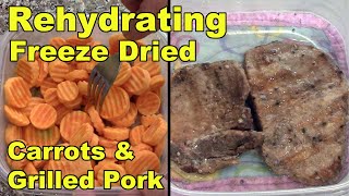 Rehydrating Freeze Dried Carrots amp Grilled Pork Loin Steaks [upl. by Lavoie]