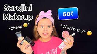 Trying 50₹ CHEAP Sarojini Makeup 💄💁🏻‍♀️ [upl. by Danialah]