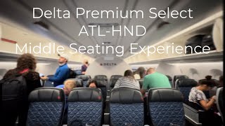 Delta Premium Select from Atlanta to Haneda  Middle Row Experience [upl. by Akcir]