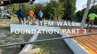 ICF STEM WALL FOUNDATION FLOOR POUR [upl. by Dollie601]