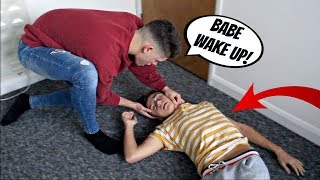 PASSED OUT PRANK ON MY BOYFRIEND Cute Reaction [upl. by Yadnus]