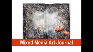 Mixed Media Art Journal Tutorial with Texture [upl. by Merat]