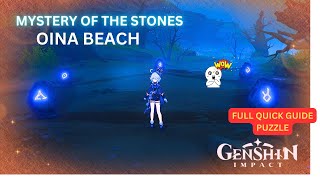 Genshin impact  How to solve the mystery of the stones at Oina beach  Octave of the maushiro [upl. by Yentrok]