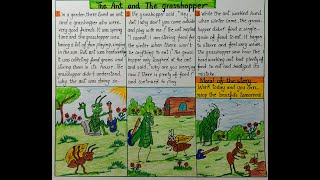 The Ant and The Grasshopper moral story chart drawing step by step for school project [upl. by Dale]