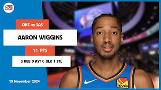 AARON WIGGINS 11 PTS vs SAS 19 Nov 2425 OKC Highlights [upl. by Ayirp303]