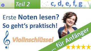 Noten lesen lernen  Lektion 2  Die allerersten 5 Noten [upl. by Irrot]