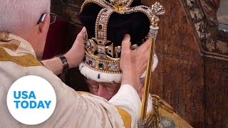 King Charles III formally crowned during an ancient ceremony  USA TODAY [upl. by Fusco745]