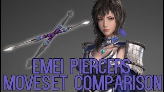 DLC DYNASTY WARRIORS 9 Emei Piercers Moveset Comparison [upl. by Aiuhsoj]