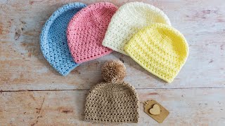 How to Crochet a Baby Hat A QUICK and EASY Tutorial [upl. by Kanal938]