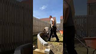 Block edge time lapse landscaping garden construction [upl. by Lynd380]