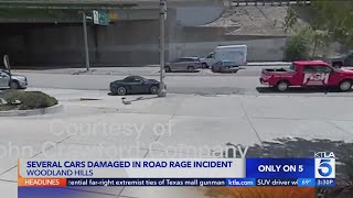 Woodlands Hills roadrage incident captured on video [upl. by Nibbs465]