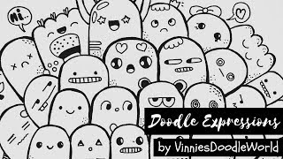 Doodle Art  Cute Faces  Expressions  Doodle Art For Beginners  Doodles by Vinnies Doodle World [upl. by Nnyw407]