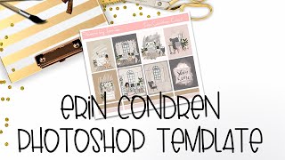 Erin Condren Planner Sticker Photoshop Template Great for Cricut users [upl. by Aineval301]