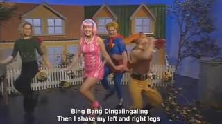 LazyTown  Bing Bang Dingalingaling Live 1999 With English subtitles [upl. by Arahahs]