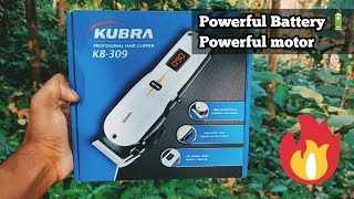 Kubra KB309 Professional Cordless Rechargeable Led Display Hair Clipper  Powerful motor amp battery [upl. by Anagrom290]