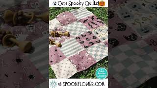 Cute Spooky Halloween cheater quilts fabric available only at Spoonflower🎃🧙‍♀️ [upl. by Killian]