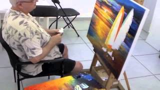 Afremovcom daily blog  March 13th 2013  Leonid Afremov painting a custom made order [upl. by Grantham805]