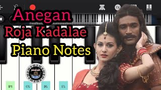 Anegan  Roja Kadale  Easy Piano Notes  Dhanush  Harris Jayaraj [upl. by Moon]