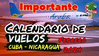 Calendario de vuelos entre Cuba y Nicaragua febrero 2024  vuelos cuba nicaragua [upl. by Schreck]