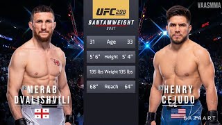 MERAB DVALISHVILI VS HENRY CEJUDO FULL FIGHT UFC 298 [upl. by Eednak]