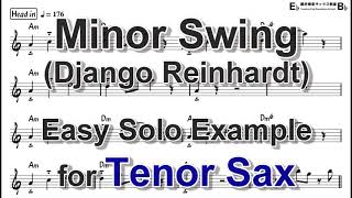 Minor Swing Django Reinhardt  Easy Solo Example for Tenor Sax [upl. by Cally]