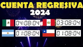 Cuenta regresiva año nuevo 2024 en vivo Mexico Argentina Perú y Chile En vivo [upl. by Bonnibelle]