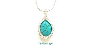 Silver Wire Weave with Turquoise Bead Pendant by My Copper Life [upl. by Gnilyam34]