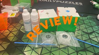 Gan Skewb Enhanced UV Qiyi M Pro 2x2 Angstrom and Fz Lubricants review [upl. by Ahseel317]