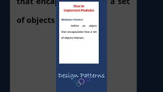 implement mediator pattern  design patterns [upl. by Leisam]