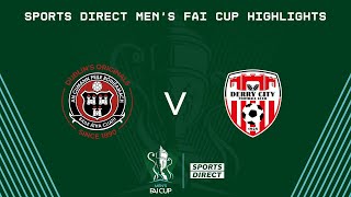 Sports Direct Men’s FAI Cup SemiFinal  Bohemians 02 Derry City  Highlights [upl. by Ansel292]