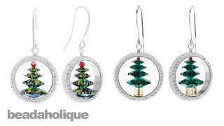 How to Make Captured Swarovski Crystal Christmas Tree Earrings [upl. by Malina]