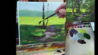 Acrylic Painting Tutorial  Path in the Park [upl. by Summers847]