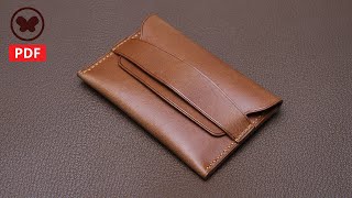 019 Making a Leather Flap Wallet Free PDF Pattern 카드지갑 만들기 [upl. by Aisha168]