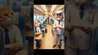 quotTT Cat Checks Tickets on Kitten Express 🚂😺 CatTrain KittenAdventures ViralCatVideo [upl. by Haerb]