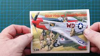 ICM 148 USAAF Pilots and Ground Personnel  Kit Review [upl. by Elacsap]