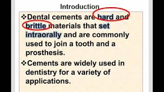 Dental cements part 1شرح دكتور محمد عبد الرحمن [upl. by Barta]