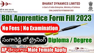 BDL Apprentice 2023 Form Fill Up 2023How to Bharat Dynamics Apprenticeship Apply Online 2023 [upl. by Phip]